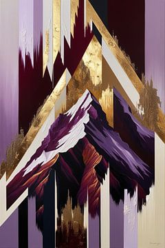 Abstracte bergen met gouden details van Imperial Art House