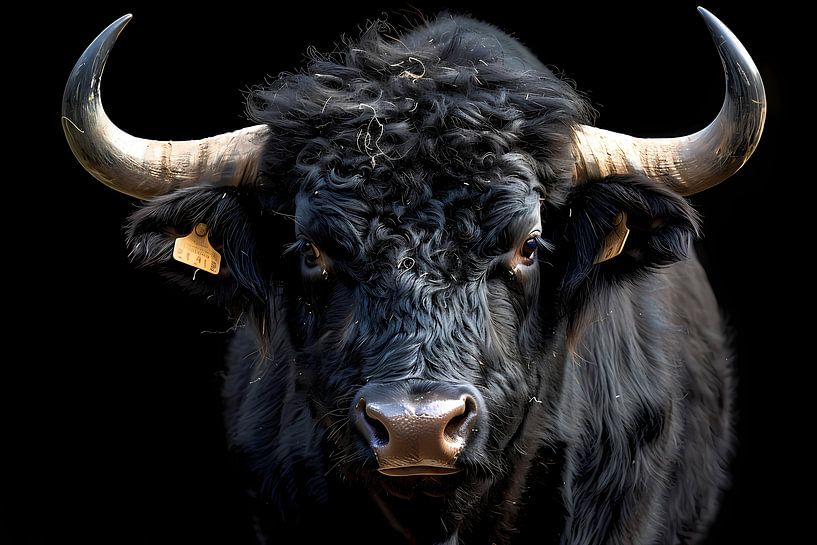 Bull with powerful horns by Art & Soul Creations