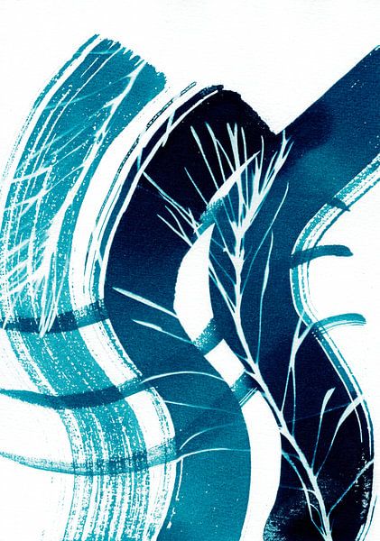 Blaue Pflanzenwellen von Lies Praet