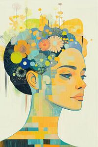 Femme avec des fleurs
