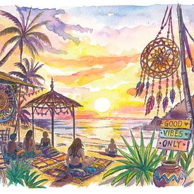 Le calme au coucher du soleil sur les plages de Goa – en couple et avec le yoga sur Markus Bleichner