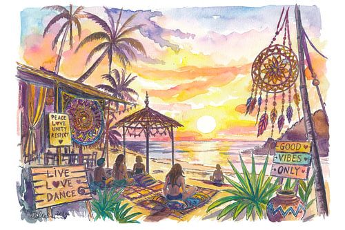 Ruhe bei Sonnenuntergang an den Stränden von Goa – mit dem Partner und Yoga von Markus Bleichner