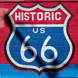 Panneau Route 66 USA sur Dieter Walther