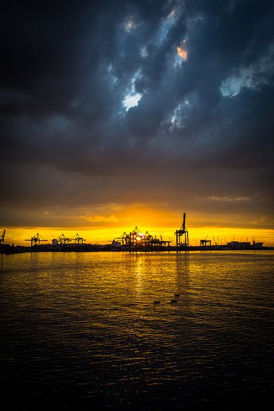 Haven zonsondergang van Peet de Rouw