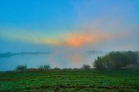 Sonnenaufgang am Elbdeich in Damnatz (Niedersachsen)