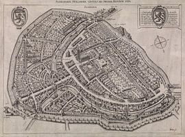 Old map of Schiedam from around 1600.