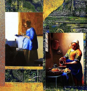 De vrouwen van Vermeer.  ( Collage 2 ) van Ineke de Rijk
