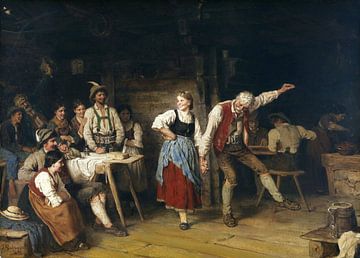 Großvaters Tanzunterricht, FRANZ VON DEFREGGER, 1872