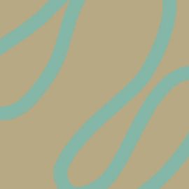 Abstrakte Boho-Linien in Mintgrün und Hellgold von Dina Dankers