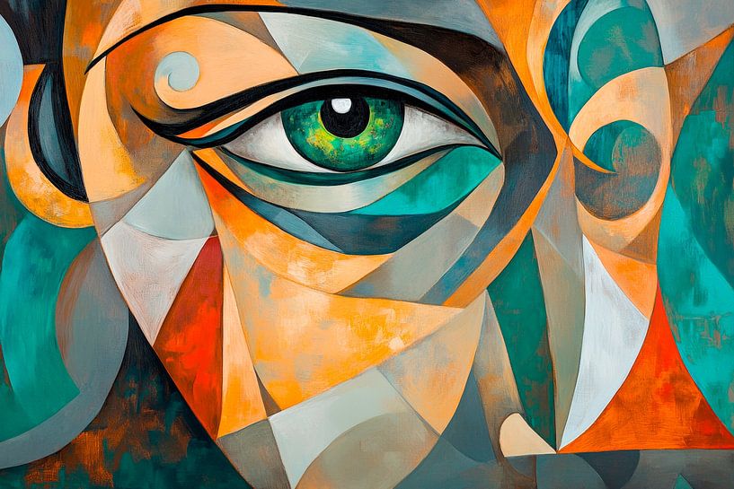 Kleurenspel van de ziel - een blik in het oog van Poster Art Shop