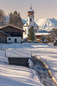 Winter in Wamberg, Bayern, Süddeutschland