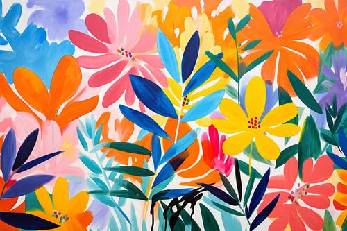 Field of flowers Abstract and colourful by Caroline Guerain