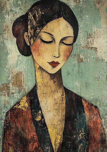 Femme Or | Femme aux yeux fermés Or