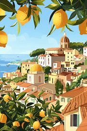 Lemon paradise by the sea by Poster Art Shop