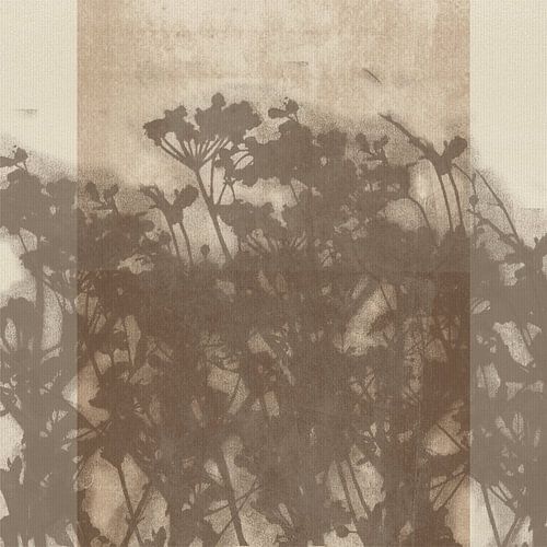 Herbes et fleurs de prairie abstraites en style vintage