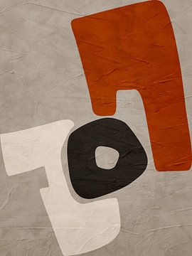 Organische abstracte kunst - aardse tinten van Online Arts