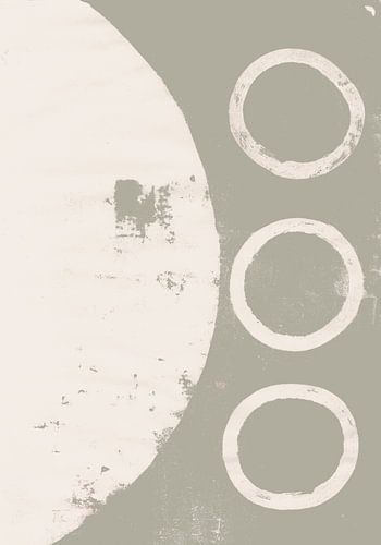 Abstracte geometrische vormen in warm grijs en wit nr. 1