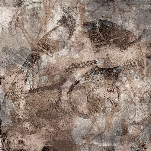 Abstracte minimalistische kunst met organische texturen in aardetinten