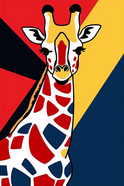Colourful abstract giraffe art by Imperial Art House