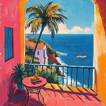 Op Matisse geïnspireerd Mediterraan Zeezicht Zee Fauvisme van Niklas Maximilian