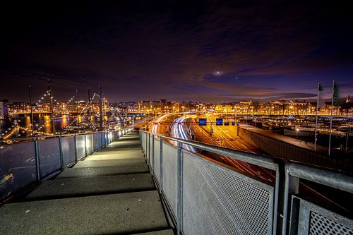 Evening view over the city of Amsterdam