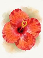 Hibiskusblüte Tropische Botanische Wandkunst