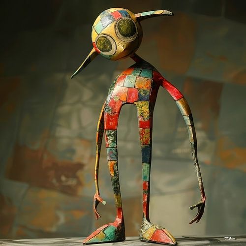 kleurig whimsical poppetje