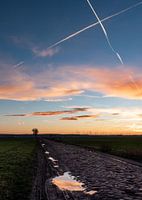 Die Straße in den Sonnenuntergang