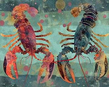 Kreeftenschilderij | Crustacean Cables van Blikvanger Schilderijen