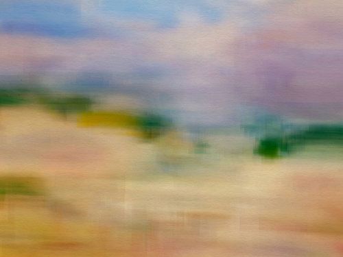 Farbenfrohe abstrakte Landschaft, lebhafte Farbtöne von Dina Dankers