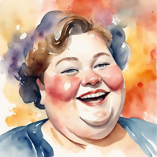 Gezellige Dame met schaterlach