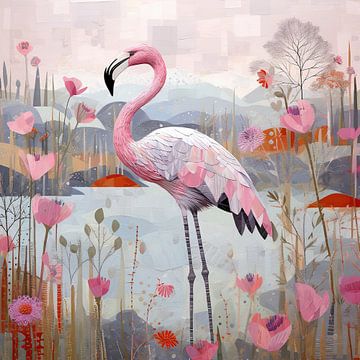 Pink Flamingo by Wonderful Art