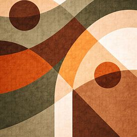 Retro Earth Tones Abstract Flow by Dodik Hariyono
