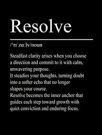 Resolve Definition - Black by WordsThatInspire