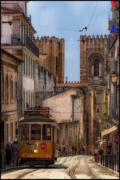 The famous Lisbon tram line 28 in beautiful sunlight by D Meijer