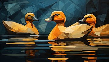 Canards abstraits cubisme panorama sur TheXclusive Art