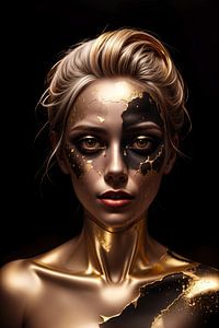 Portrait en or et noir
