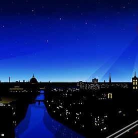 Berlijnse skyline van Mixed media vector arts