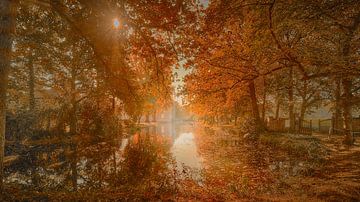 Autumn scene of a castle moat by WRMFoto