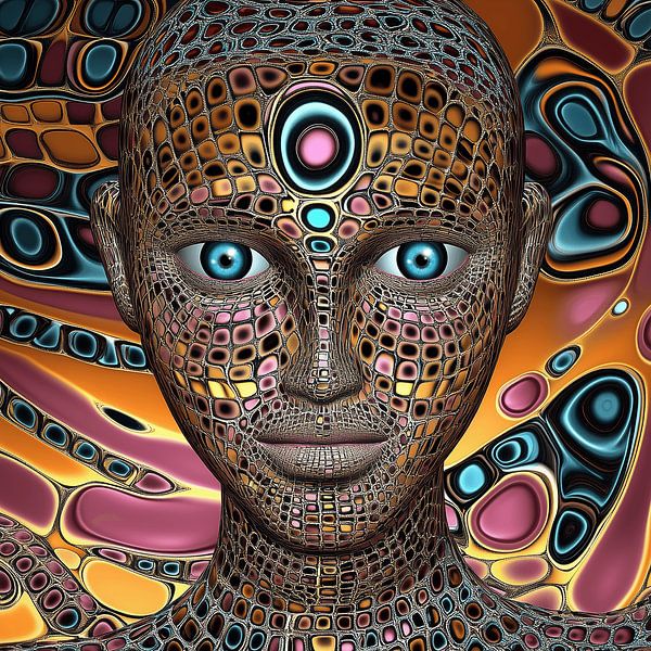 Alien with reptile skin by Ton Kuijpers