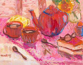 Teekanne mit Sonnenblume von Tanja Koelemij