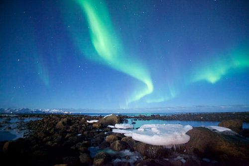 Northern lights on ice