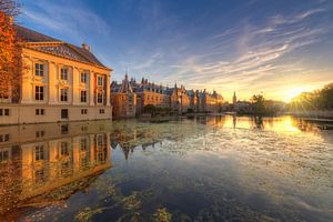 Musée Mauritshuis et Binnenhof a La Haye au coucher du soleil