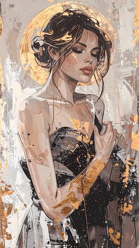 portrait d'une femme grande et étroite