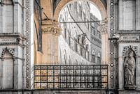 Stadhuis van Siena in detail, Italië.