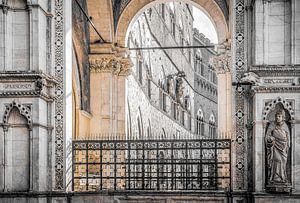 L'hôtel de ville de Sienne en détail, Italie.