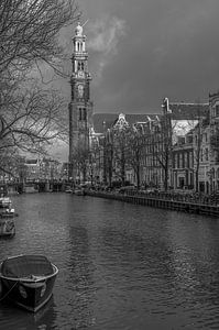 Westerkerk von der Prinsengracht in Amsterdam aus gesehen