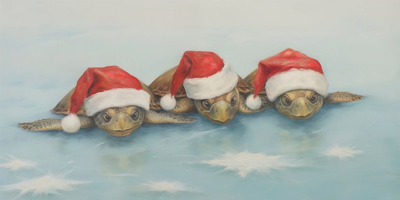 Sea turtles on ice by Whale & Sons