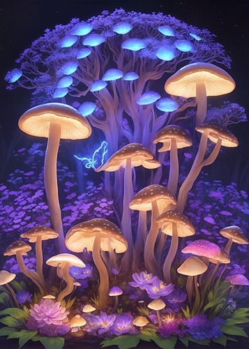 Verlichtende paddenstoelen