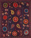 Vintage suzani tapijt in paars. Geborduurd textiel. Aziatische kunst van Dina Dankers thumbnail